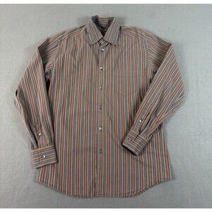 Dolce & Gabbana Shirt Mens 16 Brown Striped Dress Shirt Lightweight Italy